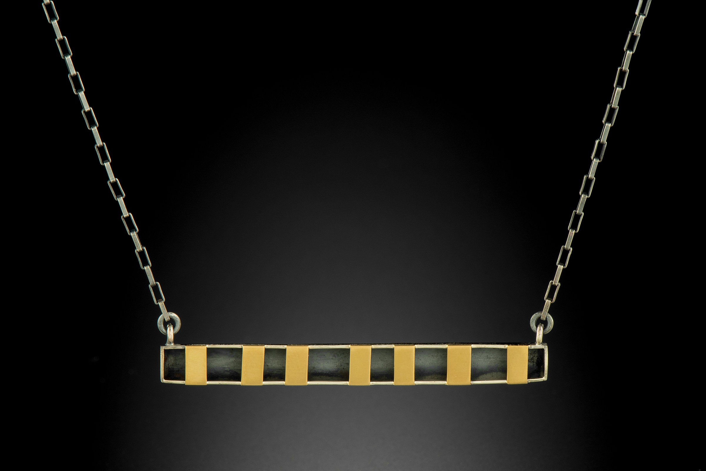 Horizontal Bar Pendant in Gold