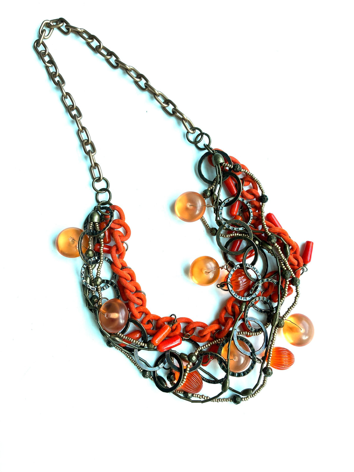 Orange Charm Necklace