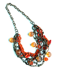 Orange Charm Necklace