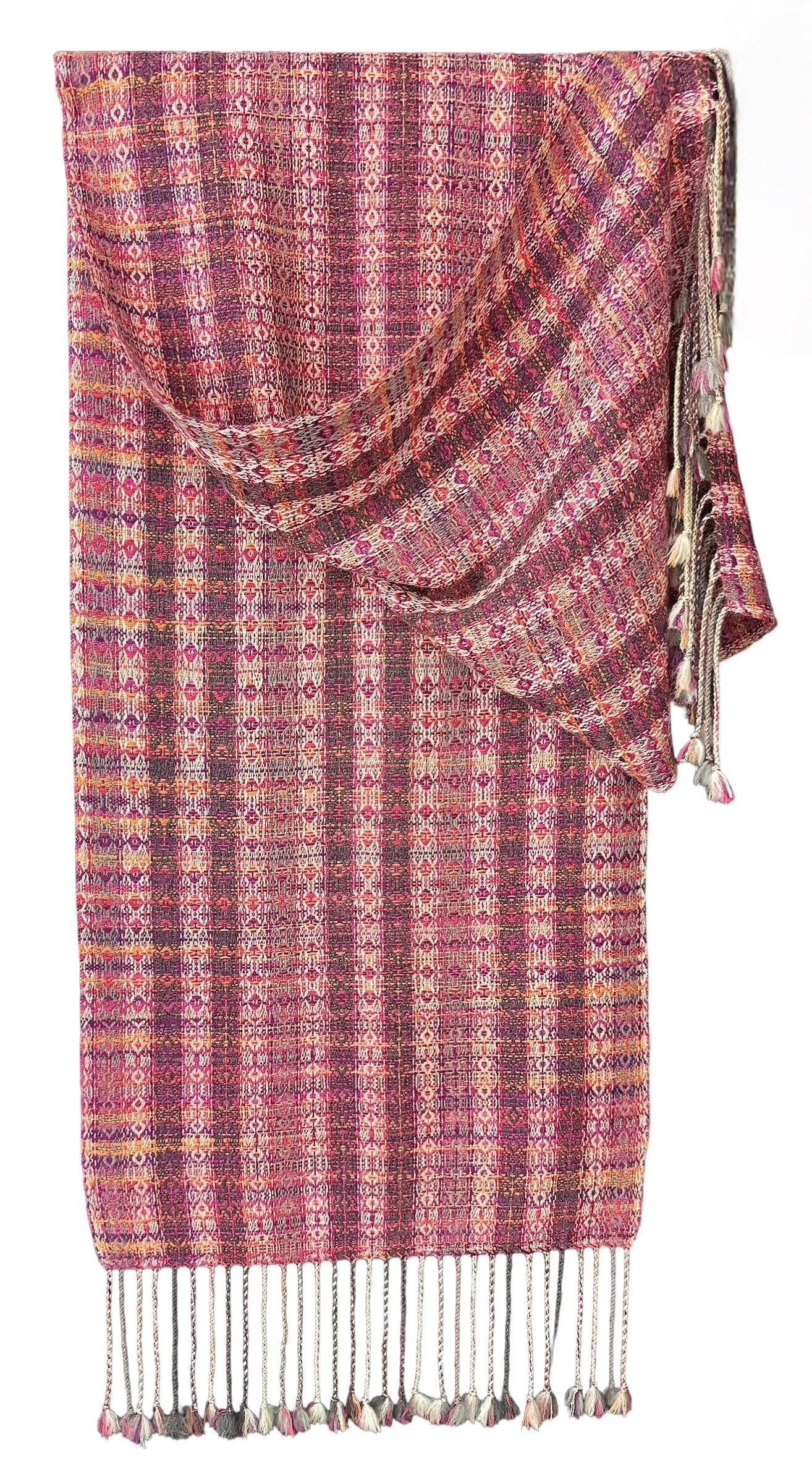 Handwoven Tropical Sunset Small Diamonds Reversible Throw