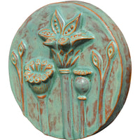Circle of Poppies Tile in Turtle Shell