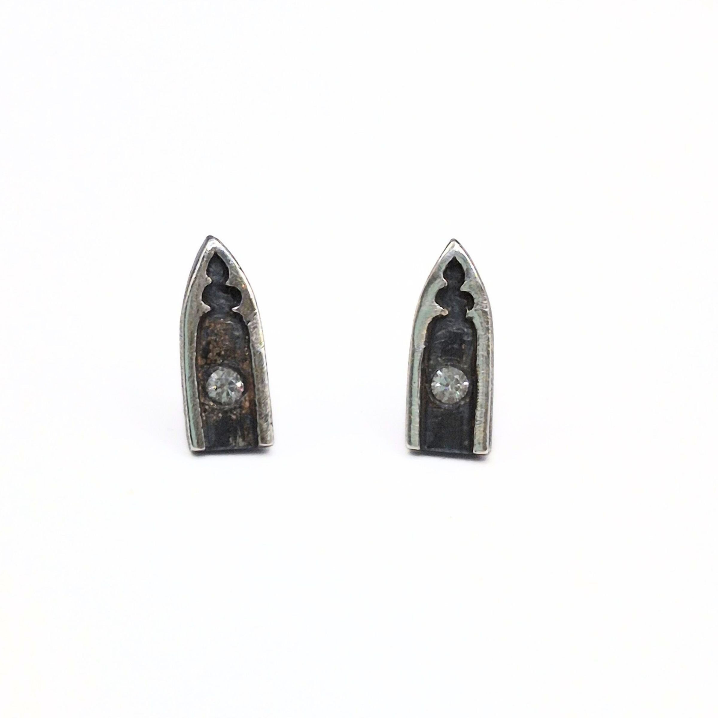 Gothic Arch Sapphire Earrings