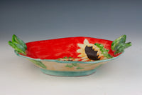 Leaves and Sunflowers Oval Bowl