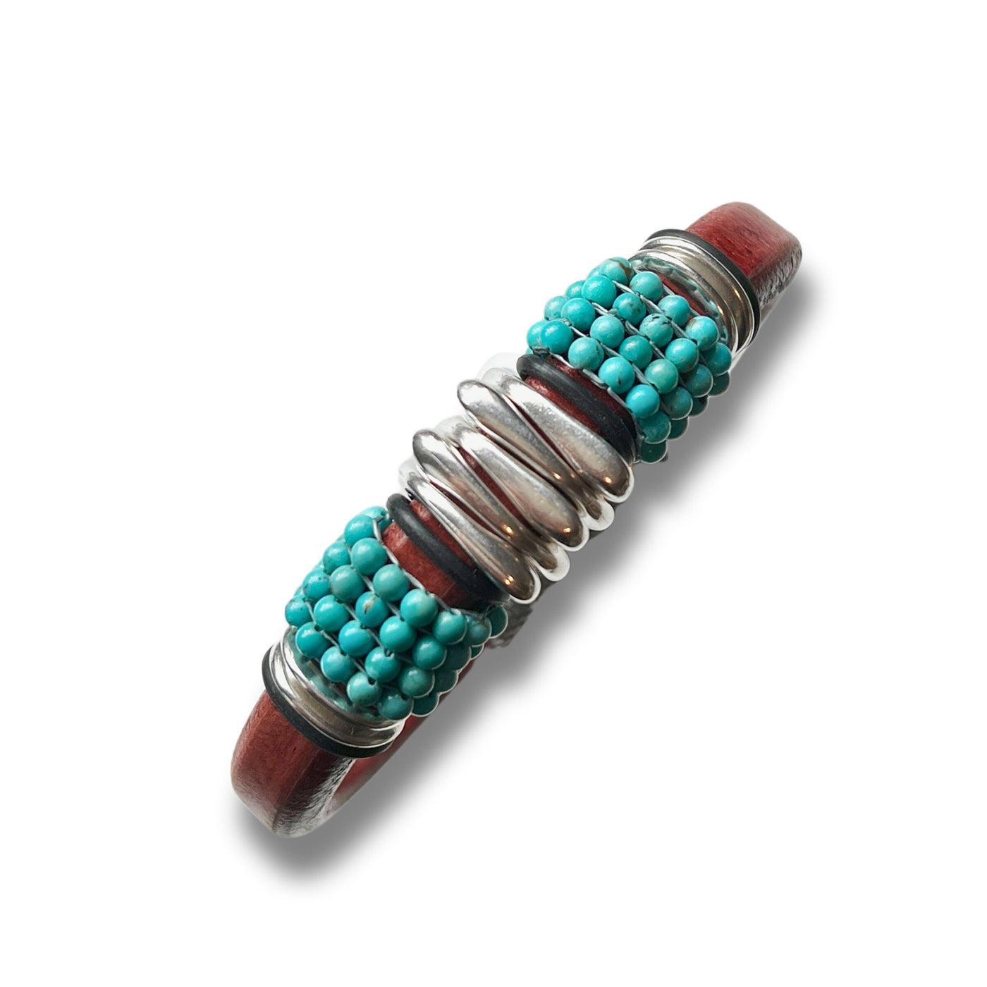 Kingman Turquoise Leather Bracelet
