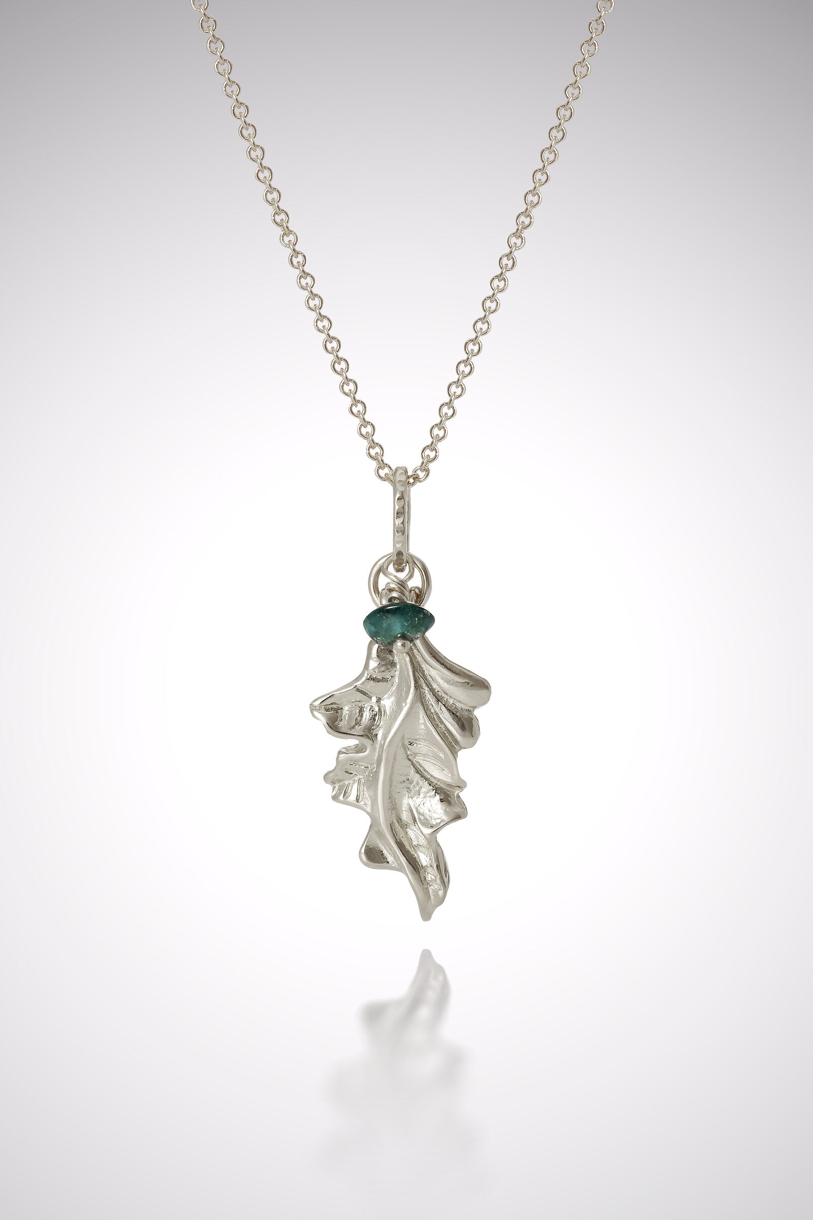 Oakleaf & Green Tourmaline Pendant
