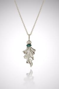 Oakleaf & Green Tourmaline Pendant
