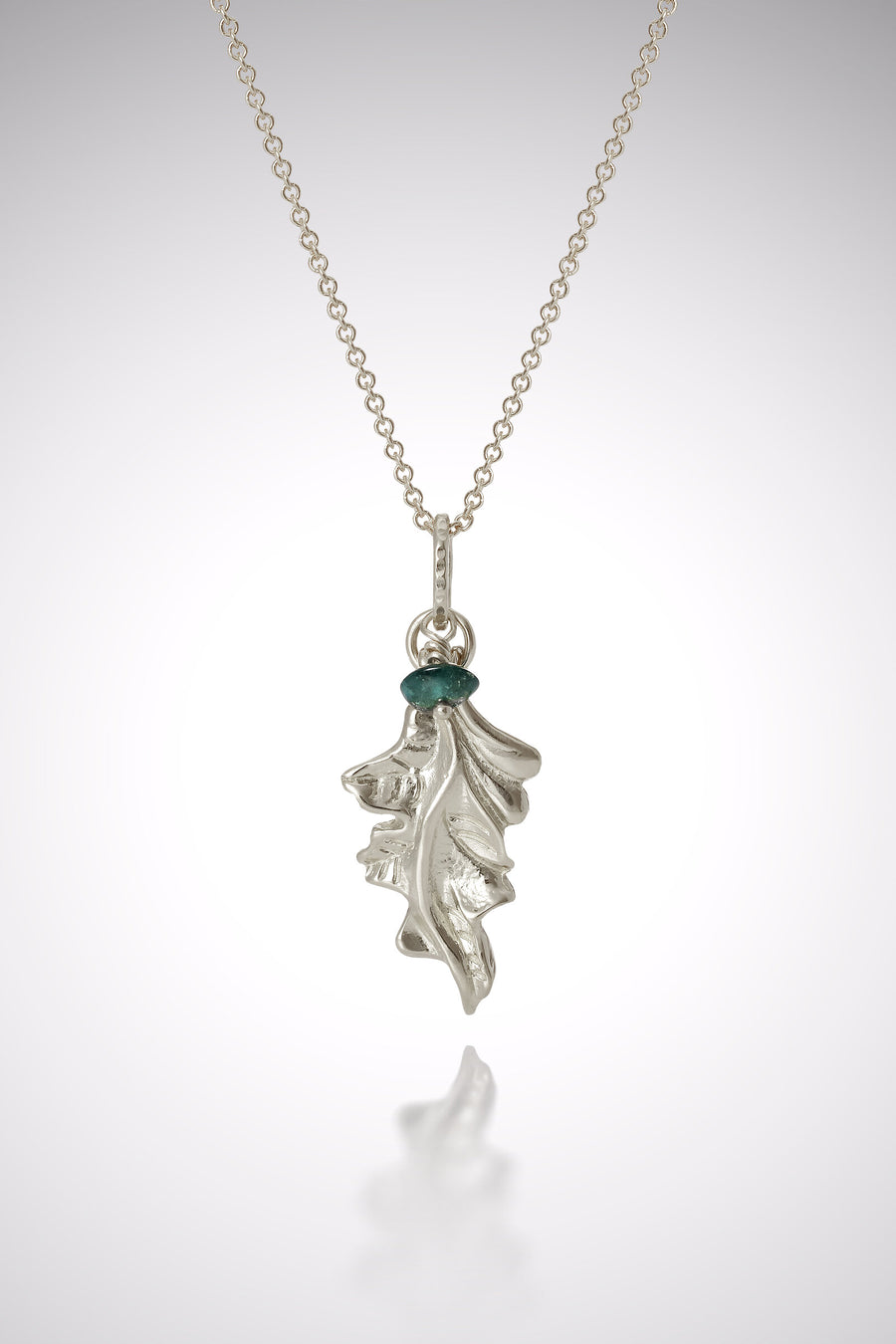 Oakleaf & Green Tourmaline Pendant