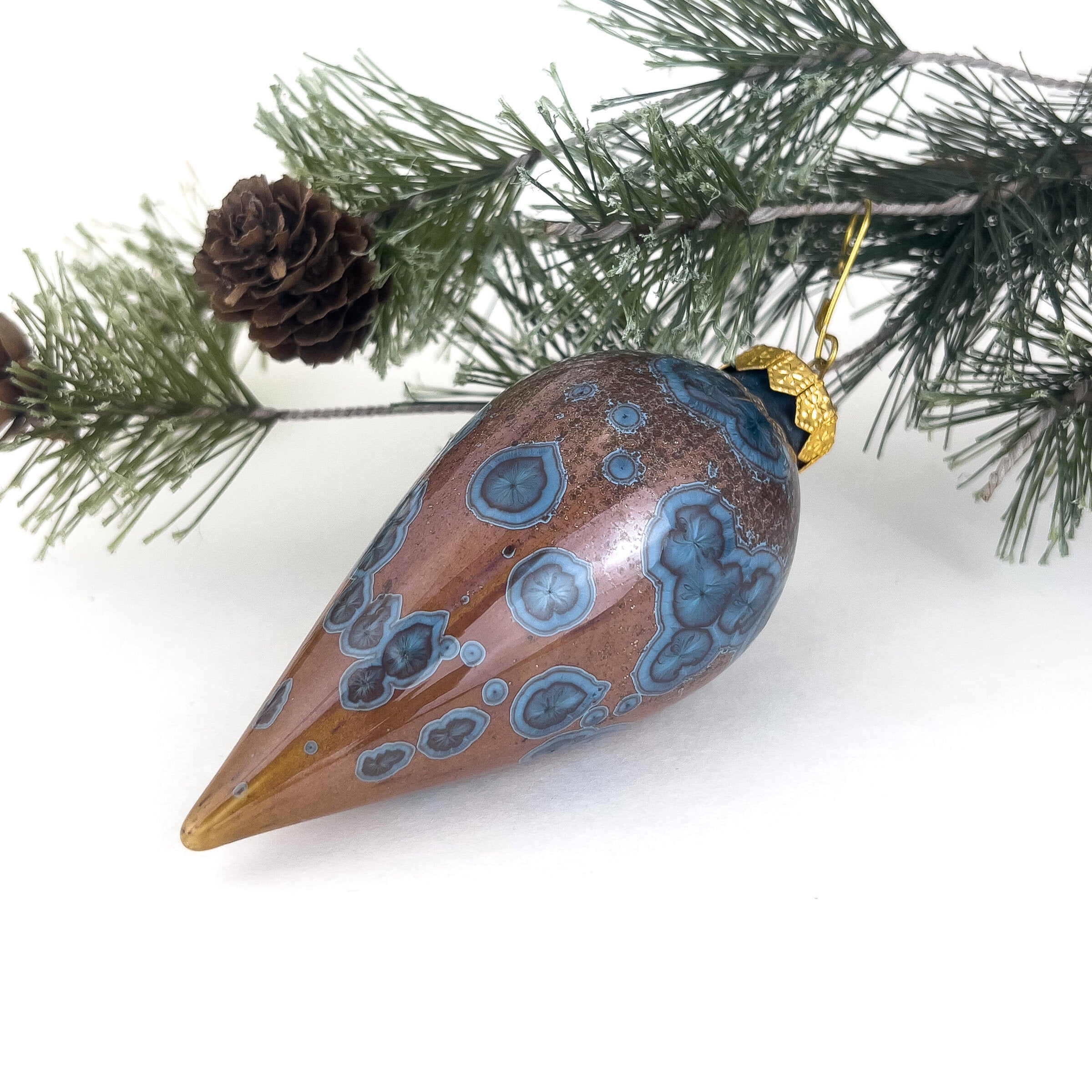 Crystalline Teardrop Ornament, Nickel Sorbet