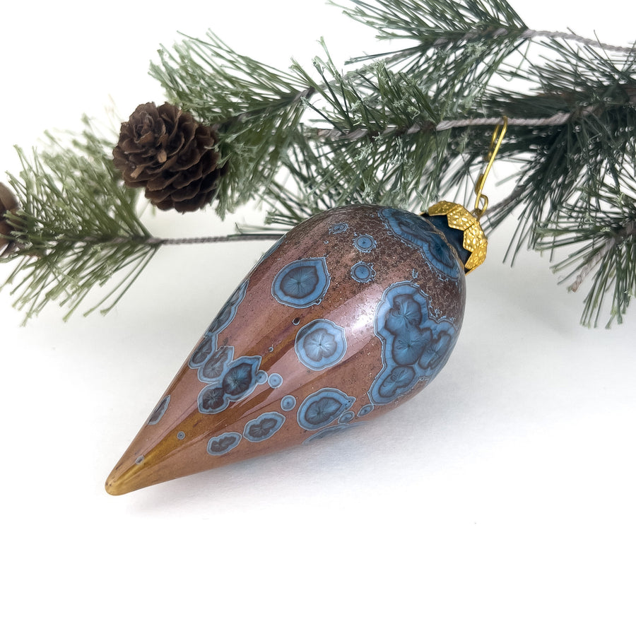Crystalline Teardrop Ornament, Nickel Sorbet