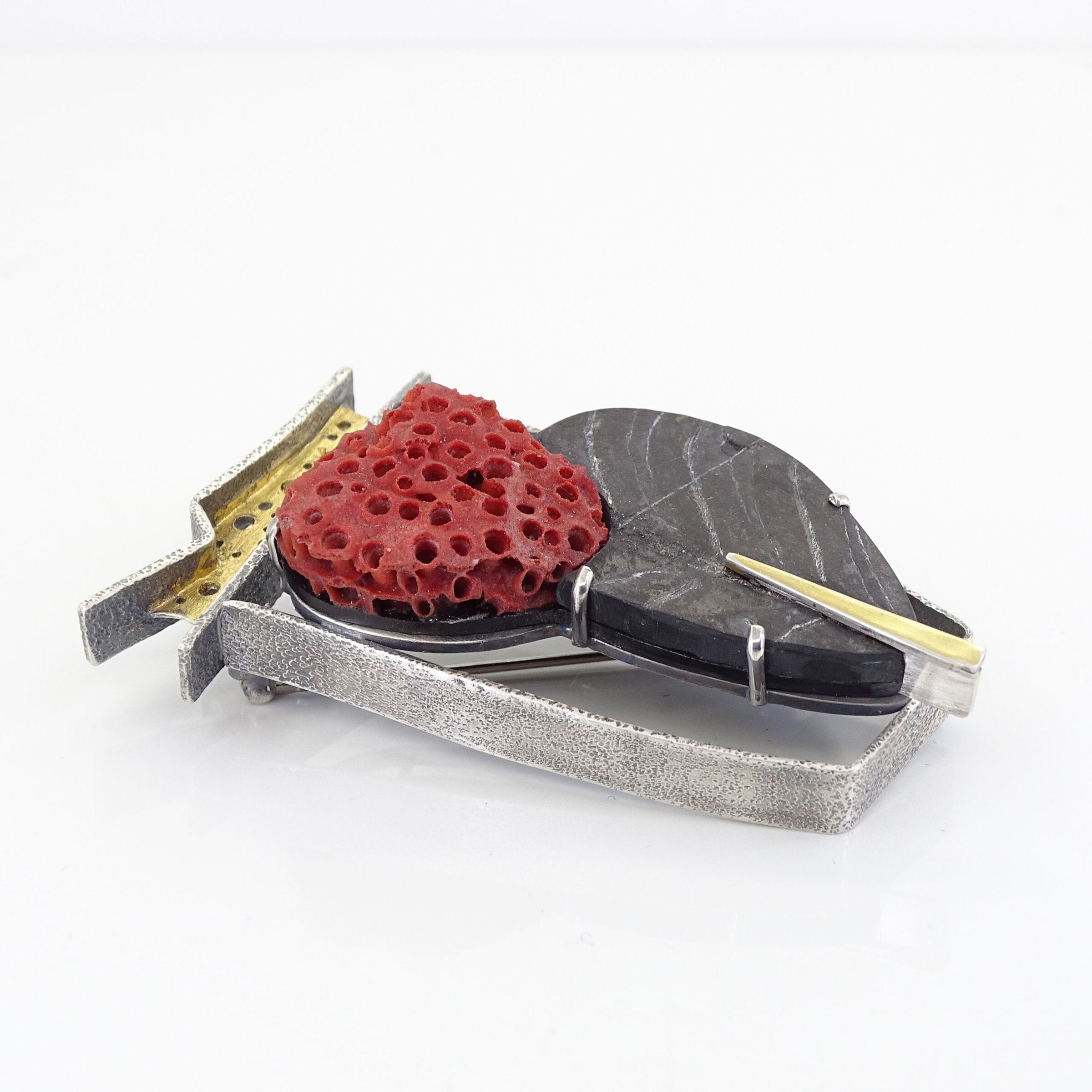Fossil Coral Brooch