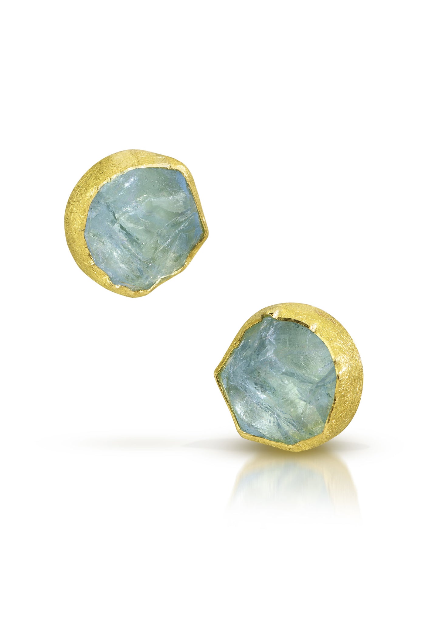 Rough Aquamarine (Natural Crystal) Earrings