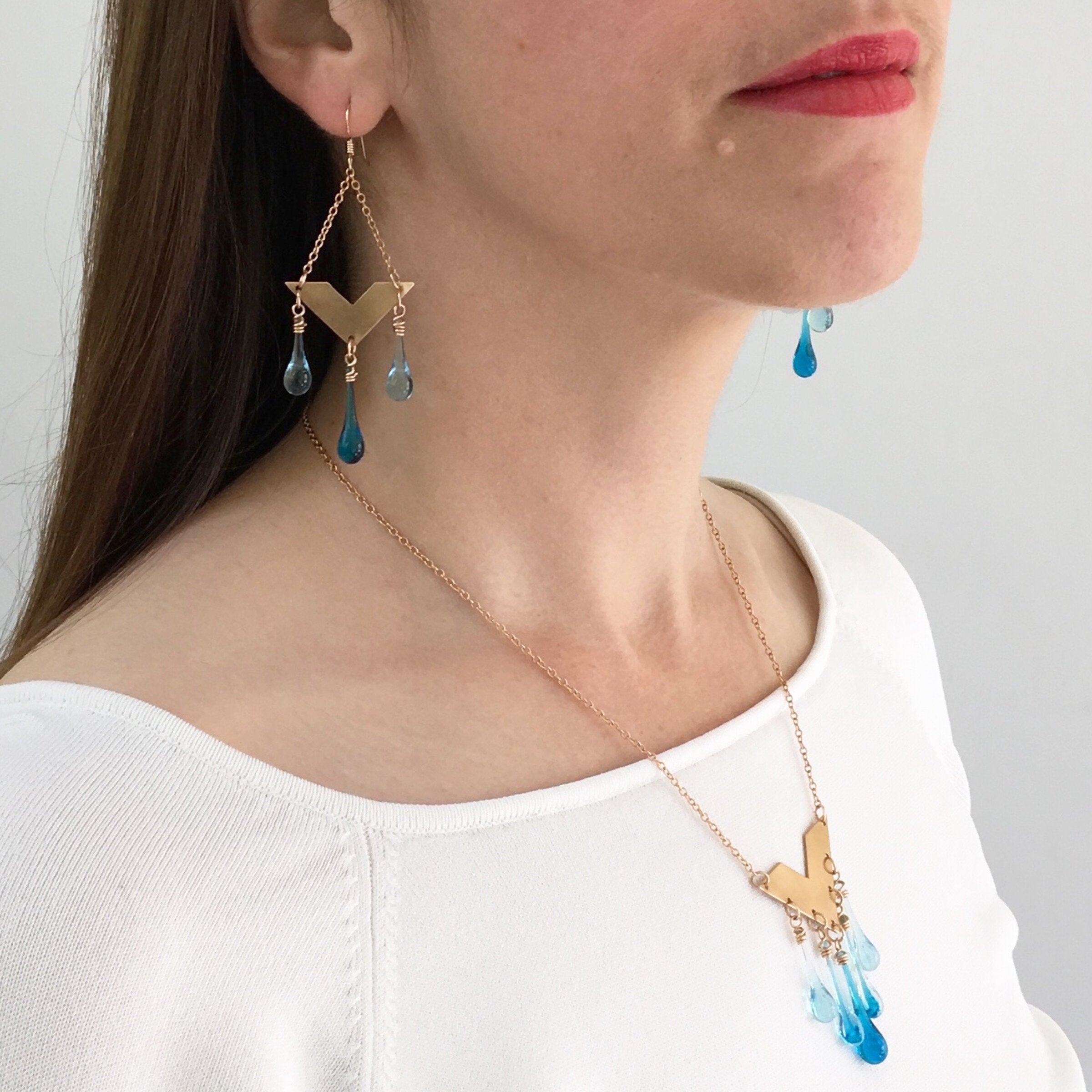 Bronze Chevron Earrings