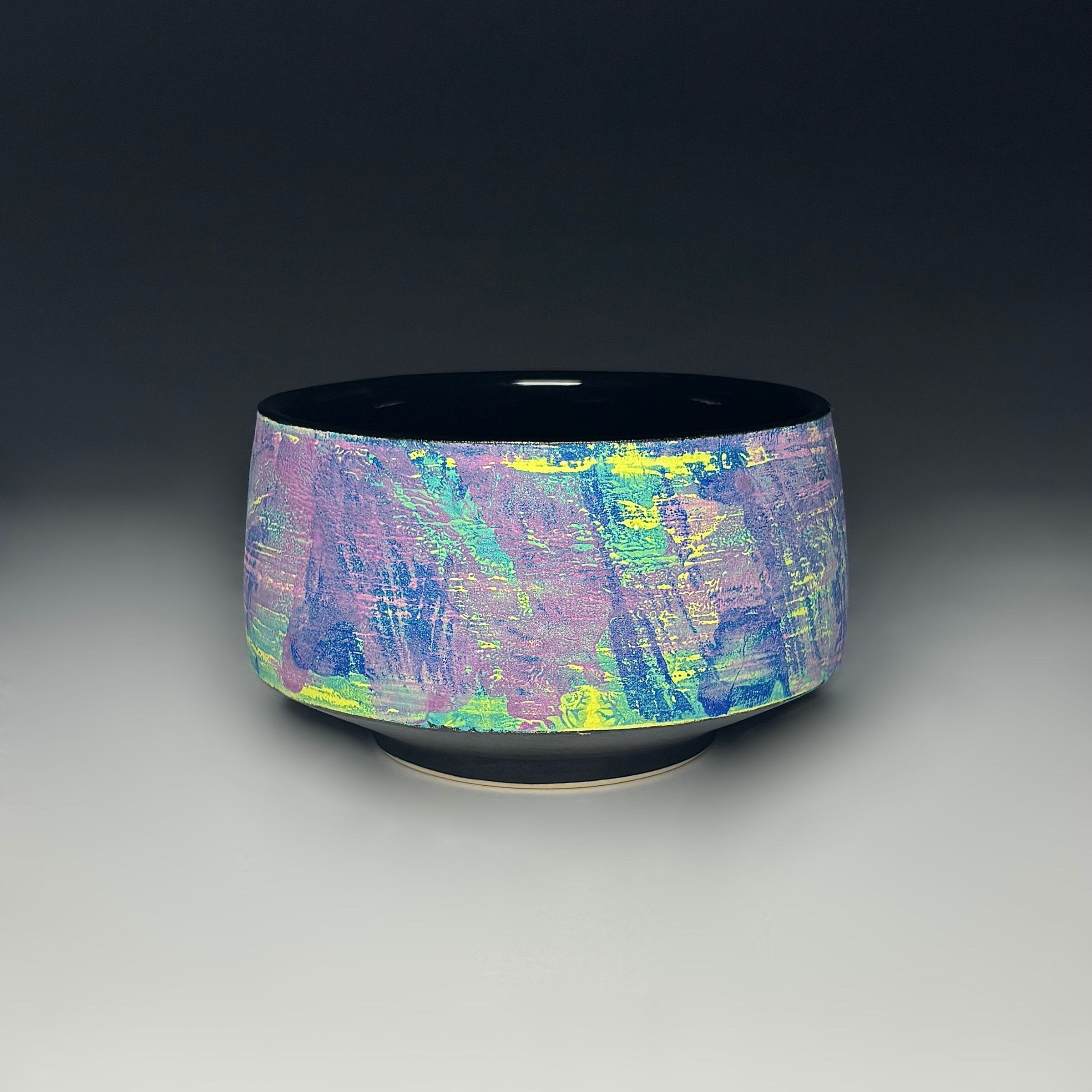 Painterly Tea Bowl in Mardi Gras