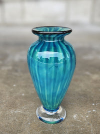 Striped Teal Vase