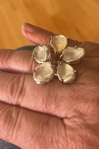 14k Pearl Flower Ring
