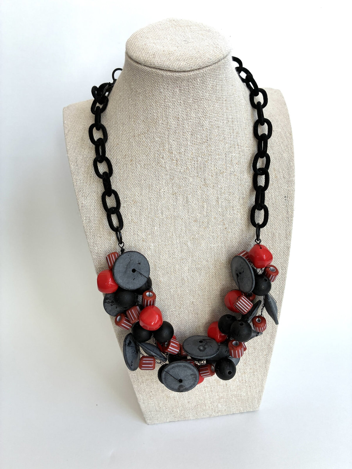 Chunky Black 'N Red Necklace