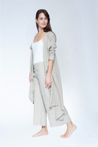 Draped Linen Duster