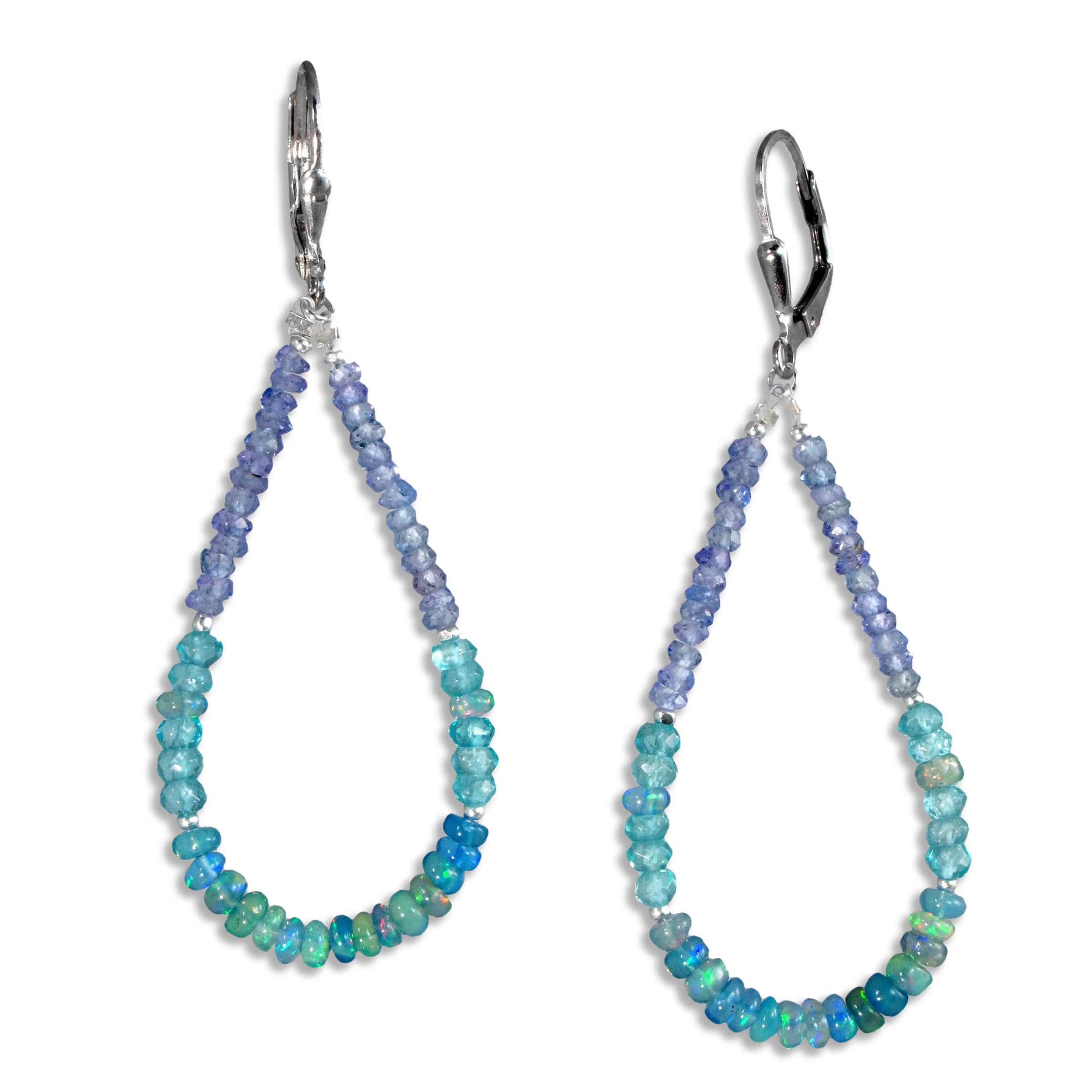 Opal, Apatite, Tanzanite Earrings