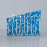 Celestial Art Glass Menorah