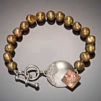 Pearl Bracelet with Silver and Mokume Clasp