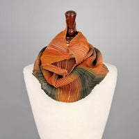 Pleated Silk Loop Scarf