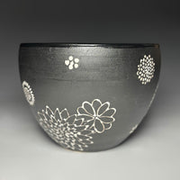 Black Floral Serving Bowl