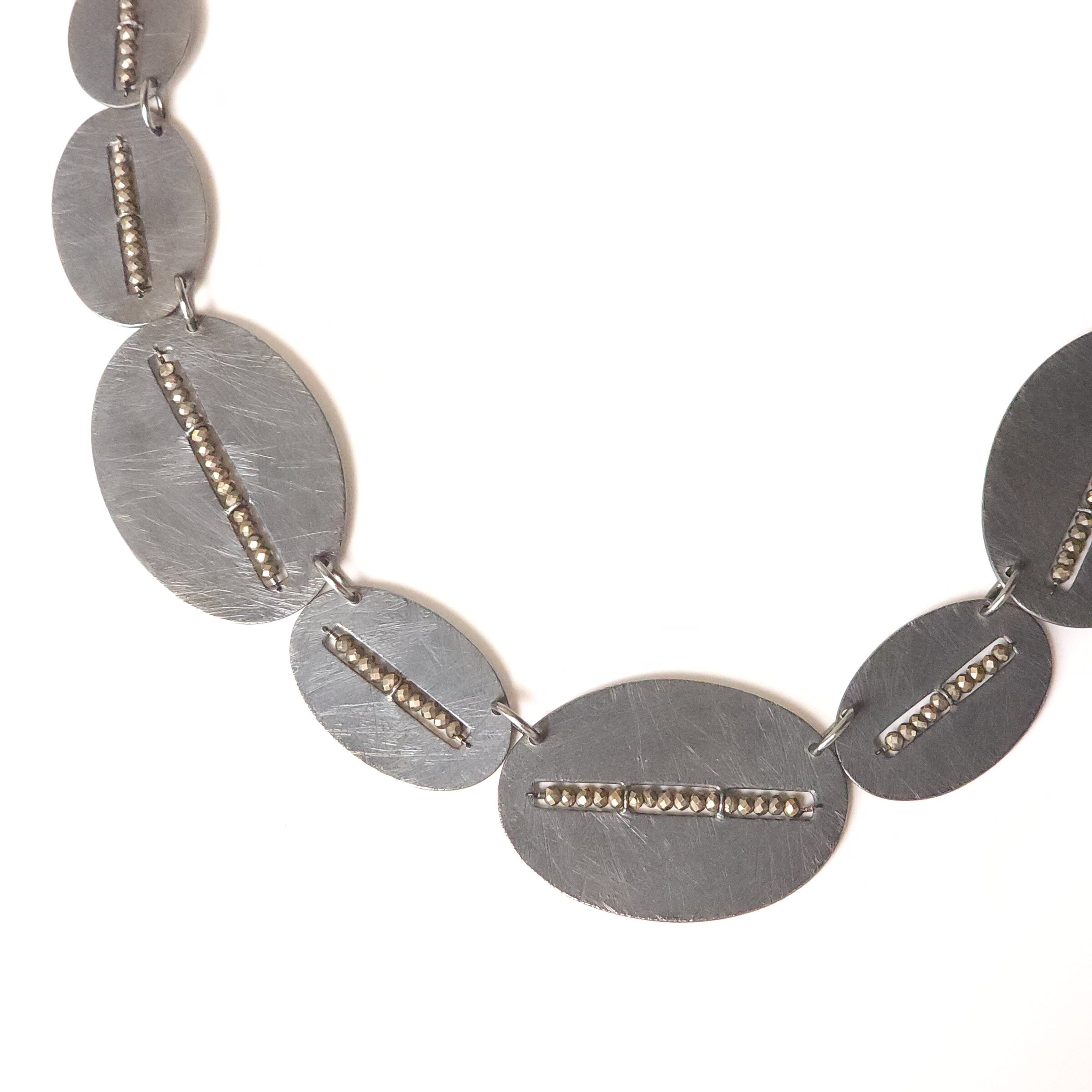 Pyrite Segment Oval Necklace