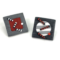 Black & White Button Earrings