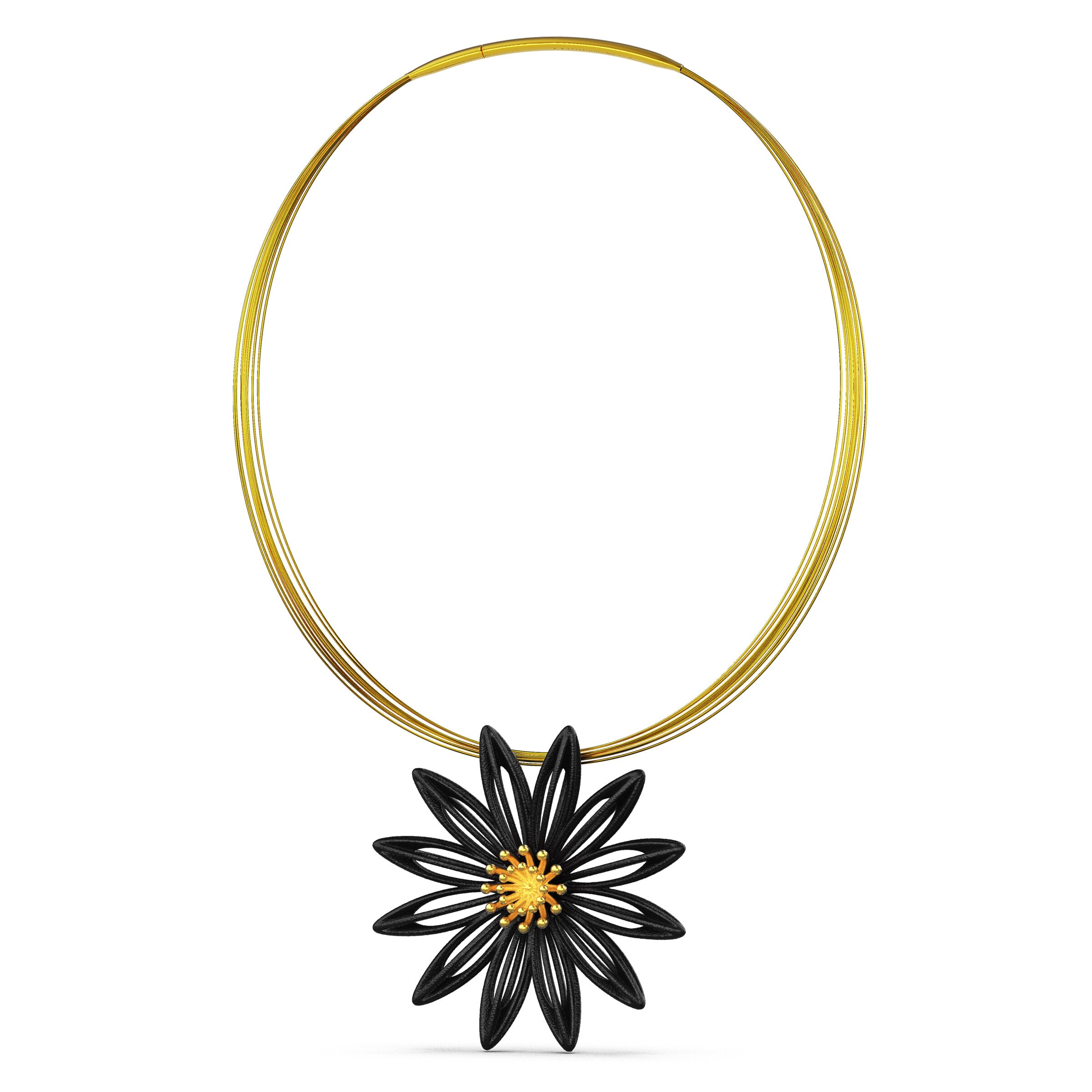 Gold Clematis Pendant