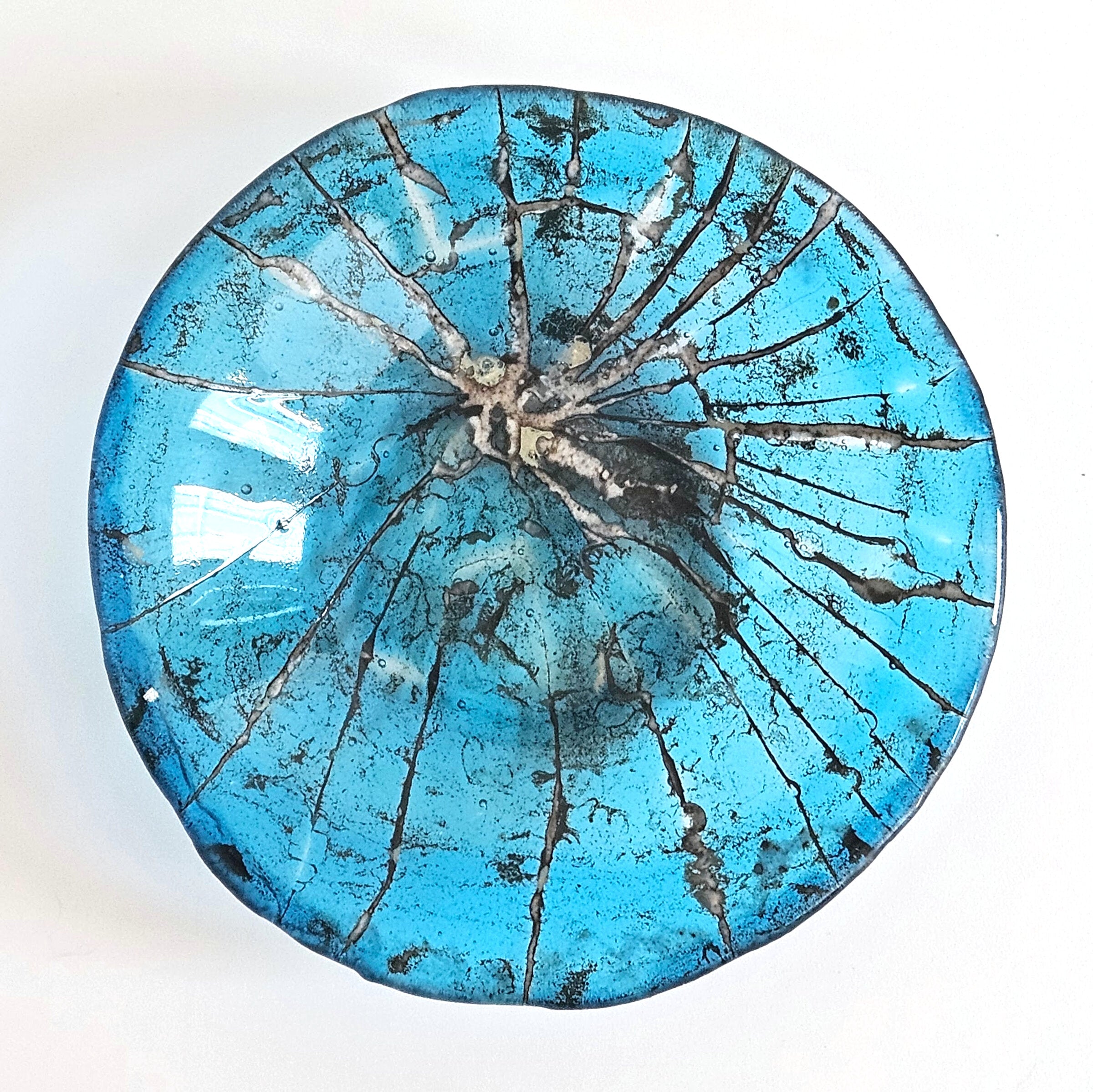 Turquoise Sculptural Glass Bowl - Resilience Series