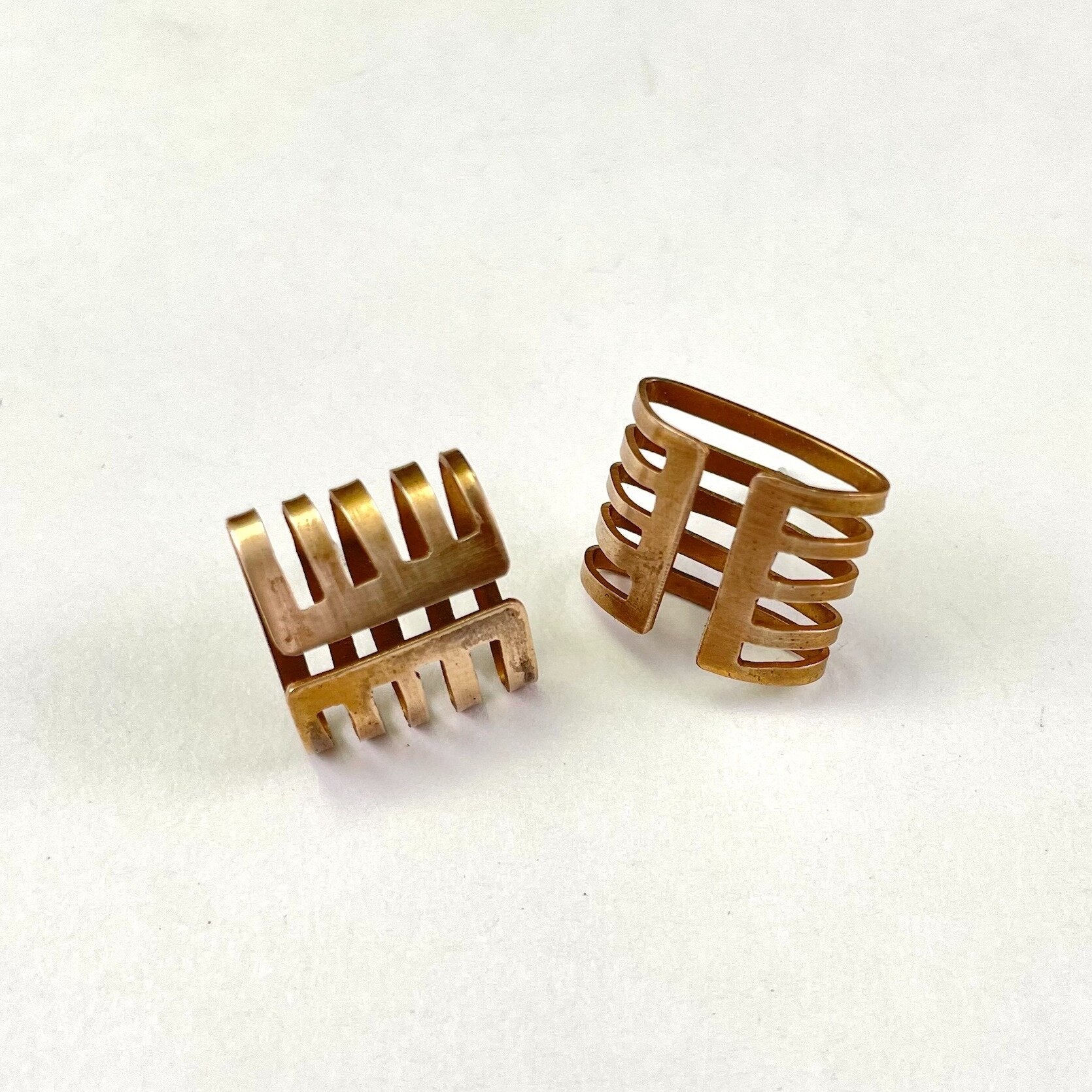 Mini Bronze Grate Earrings