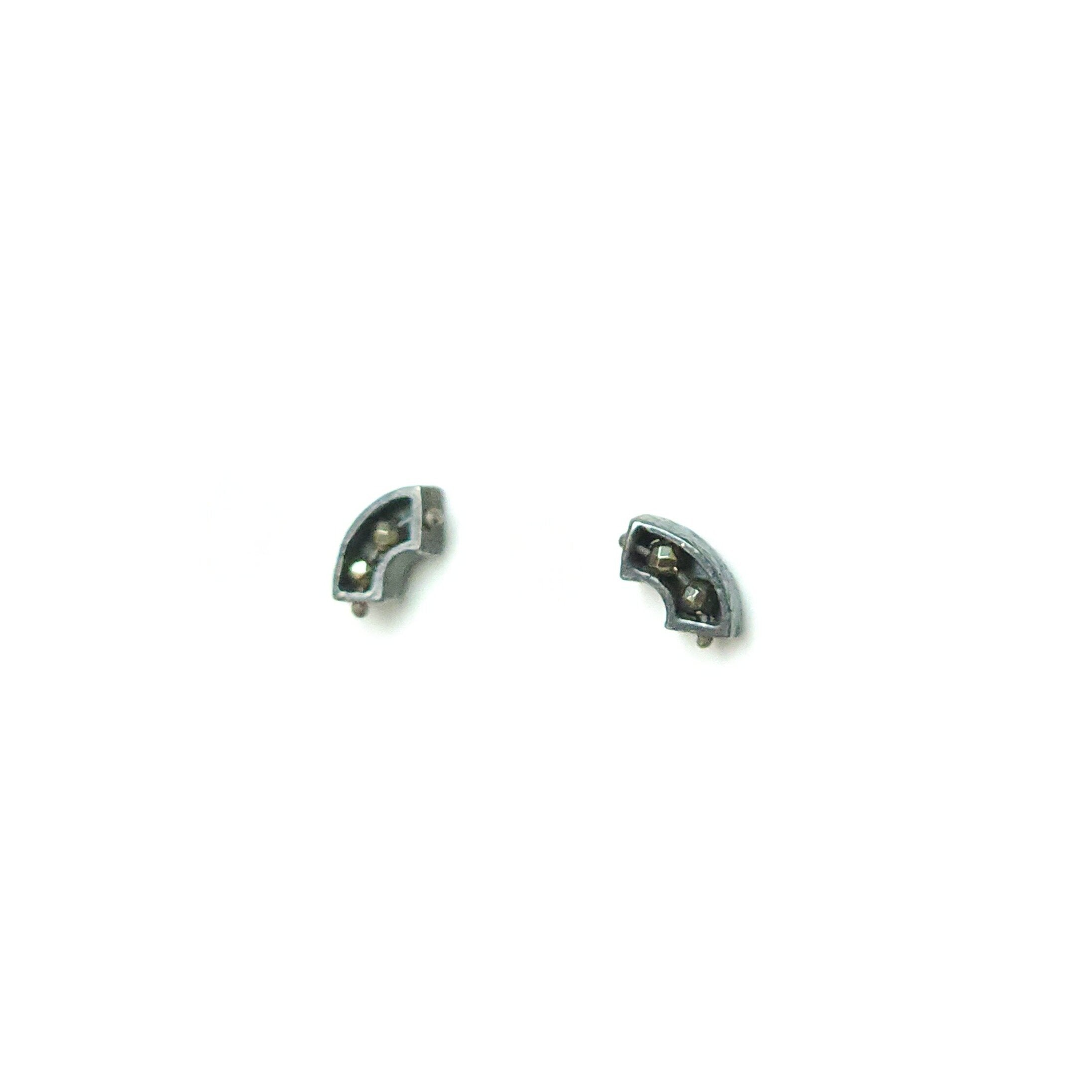 Pyrite Segment Half Arch Earrings