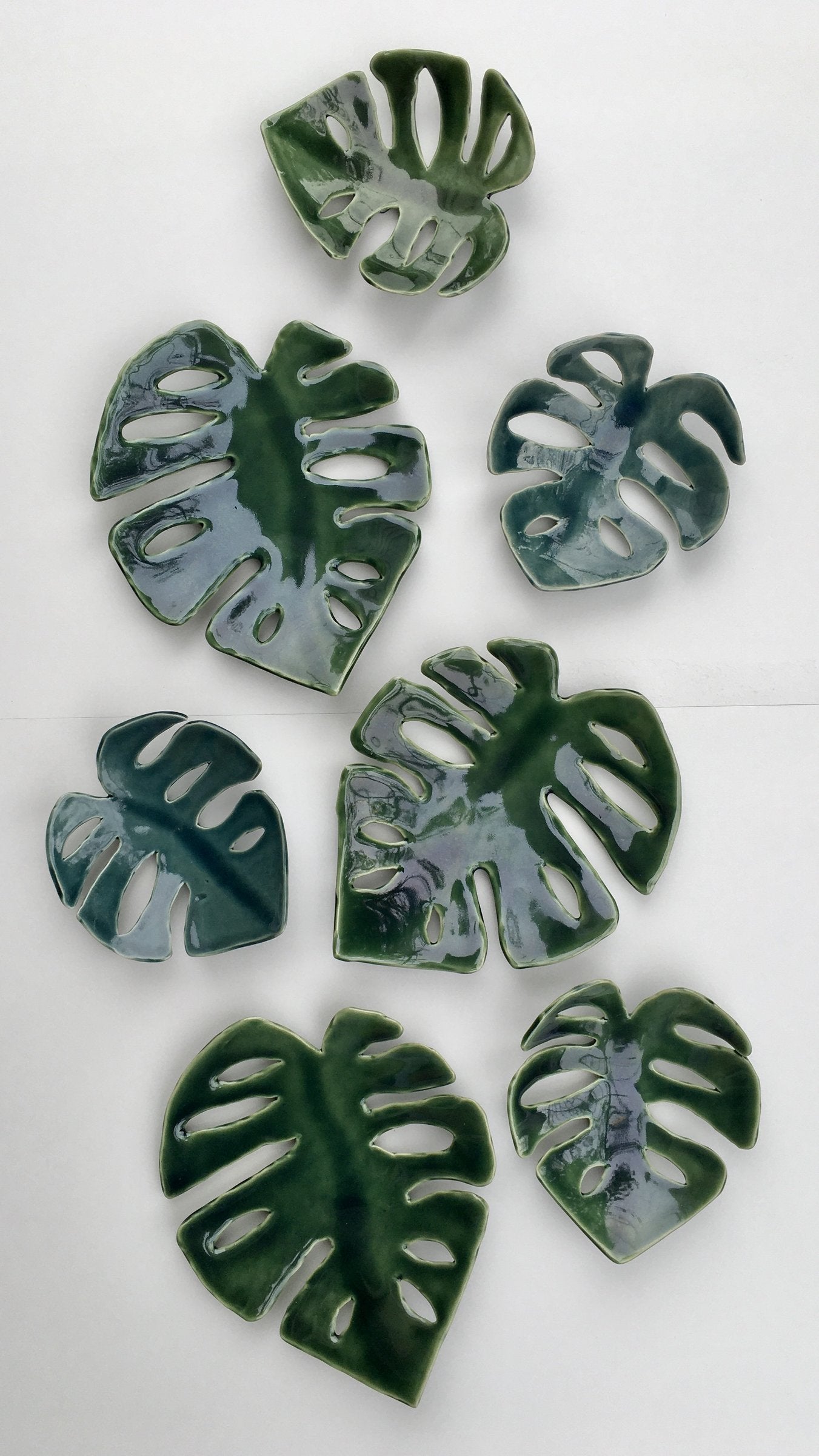 clay monstera leaf Monstera Leaf Cascade Mix - Set of Seven, Mixed