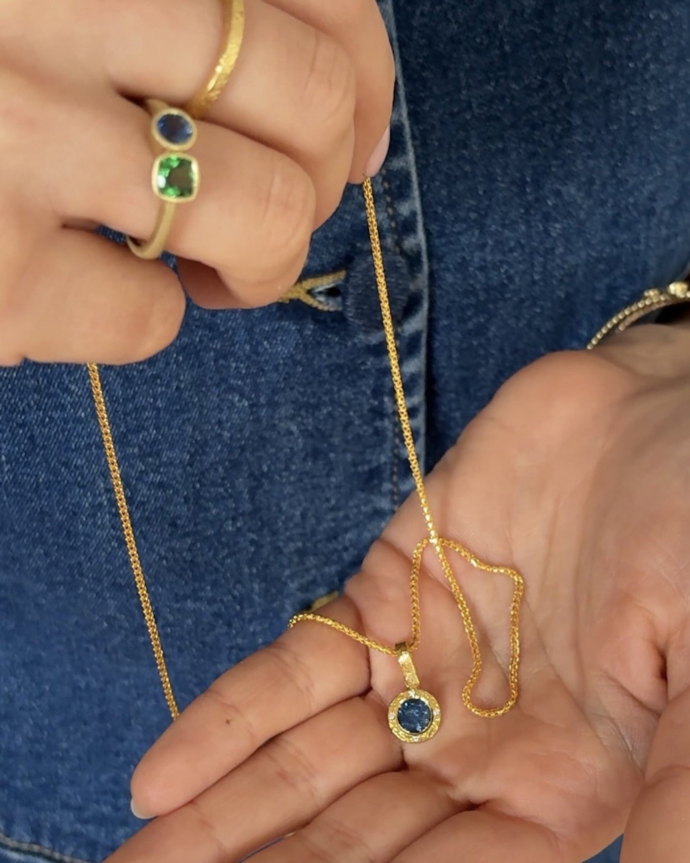 Blue Sapphire Mini Pendant