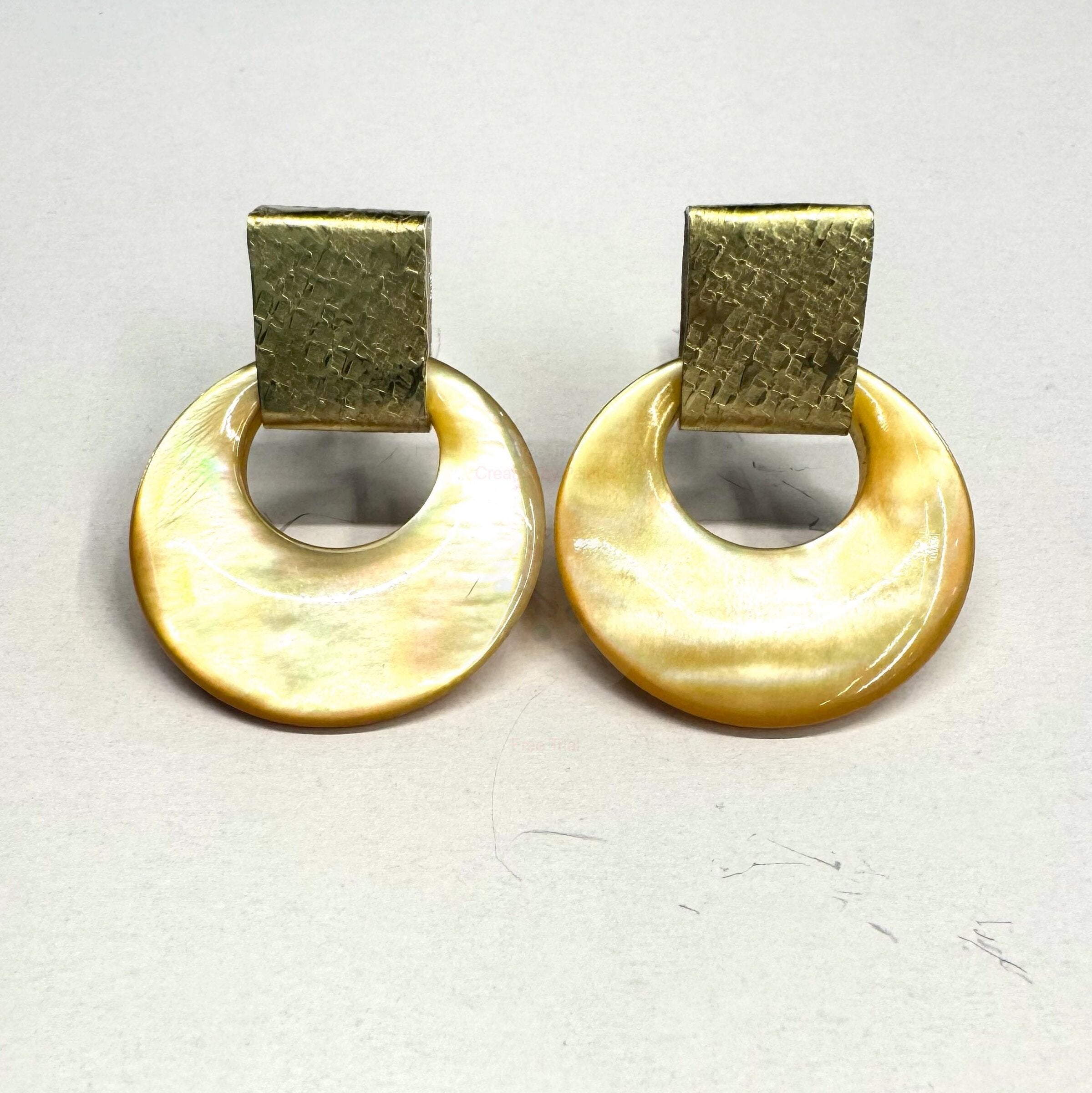 Yellow Mother-of-Pearl Earrings