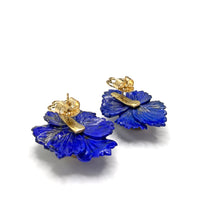 Treasure Chest Lapis & Opal Flower Earrings