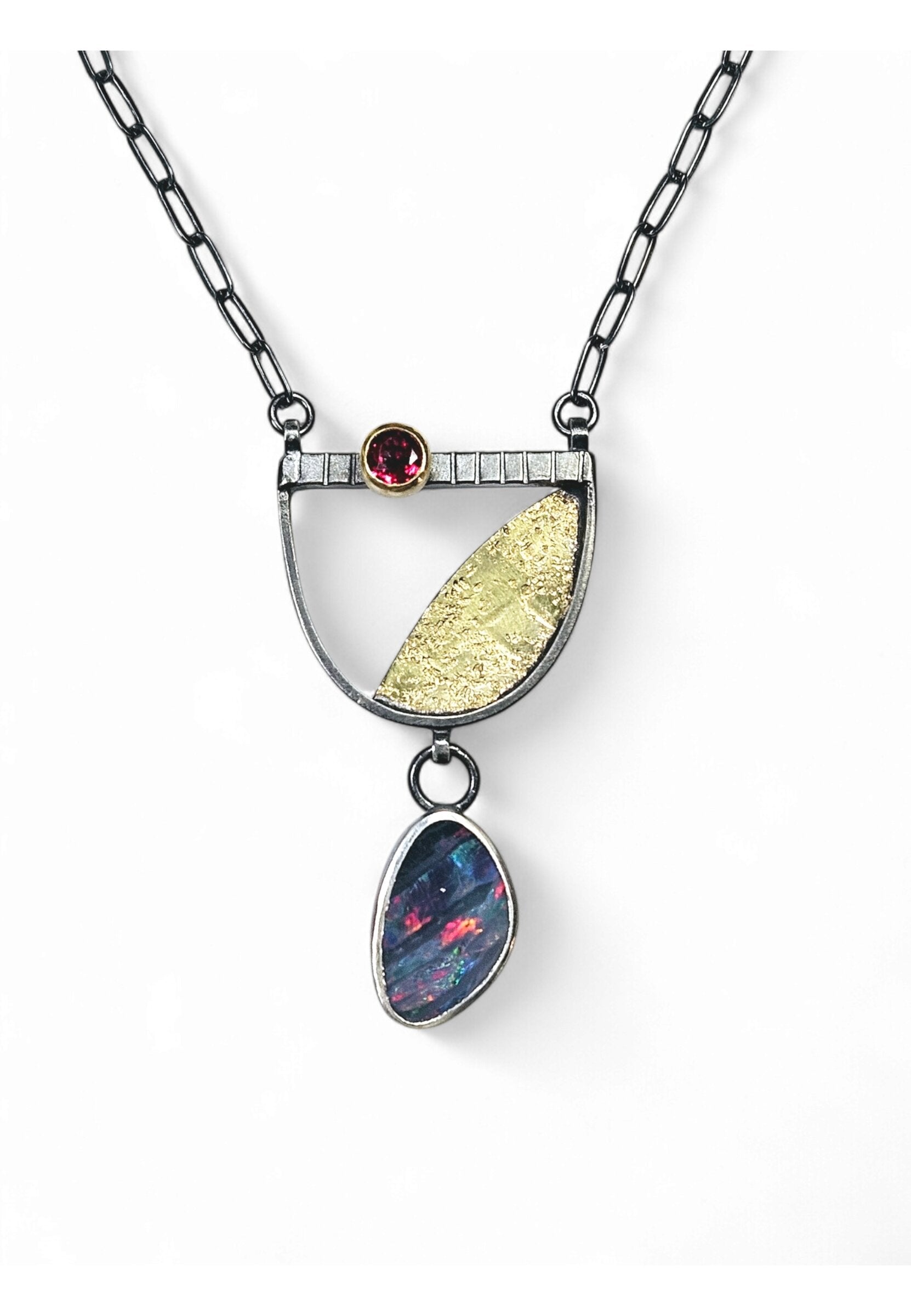 Opal & Spinel Pendant