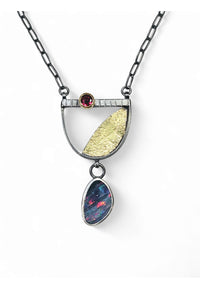 Opal & Spinel Pendant