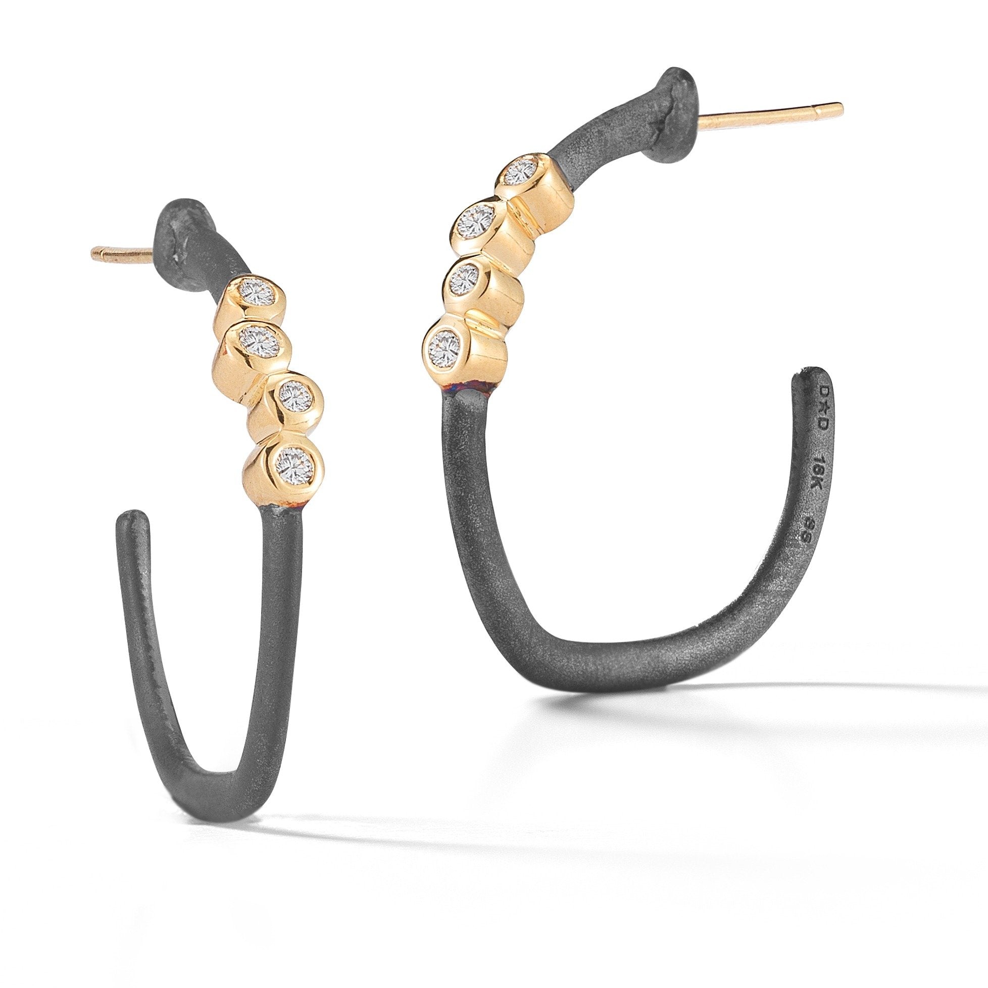 Scribble Small Diamond Cluster Hoops