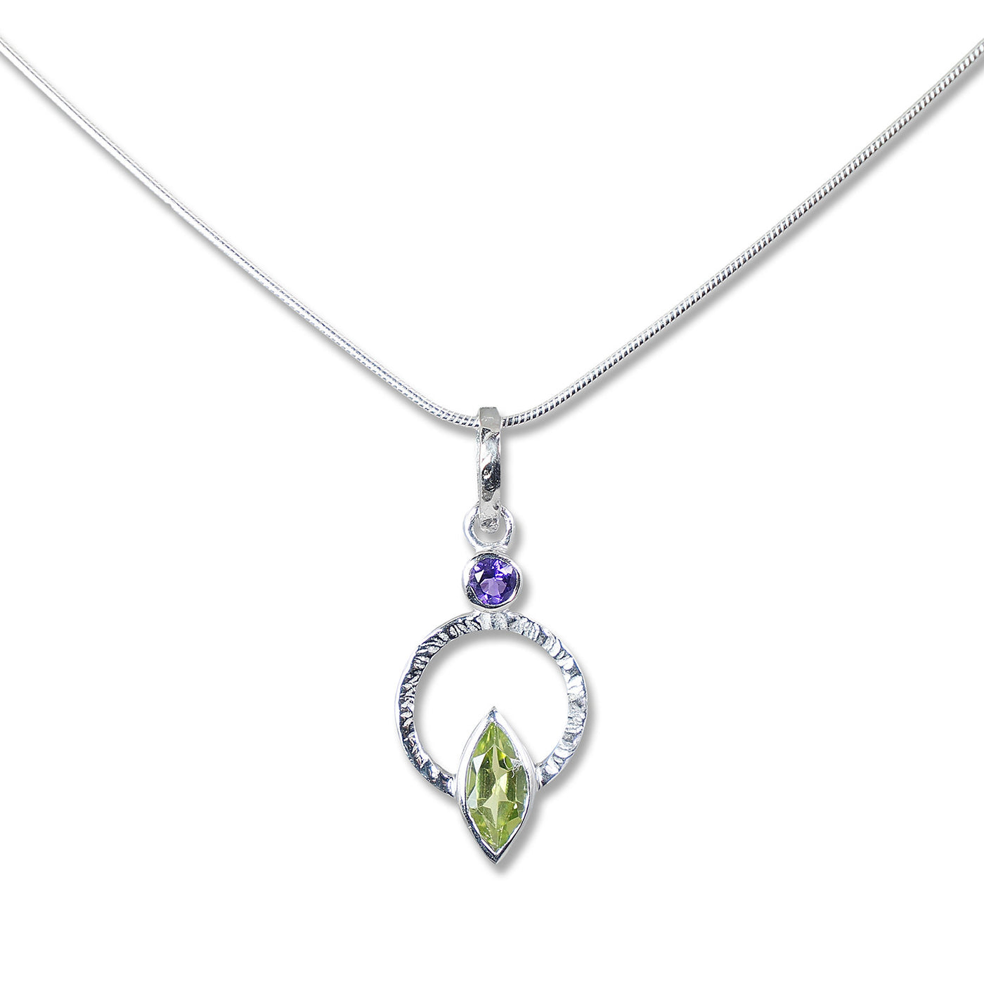 periodot with amethyst accent
