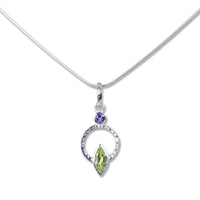 periodot with amethyst accent