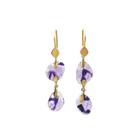 Double Drop Rosecut Amethyst Earrings