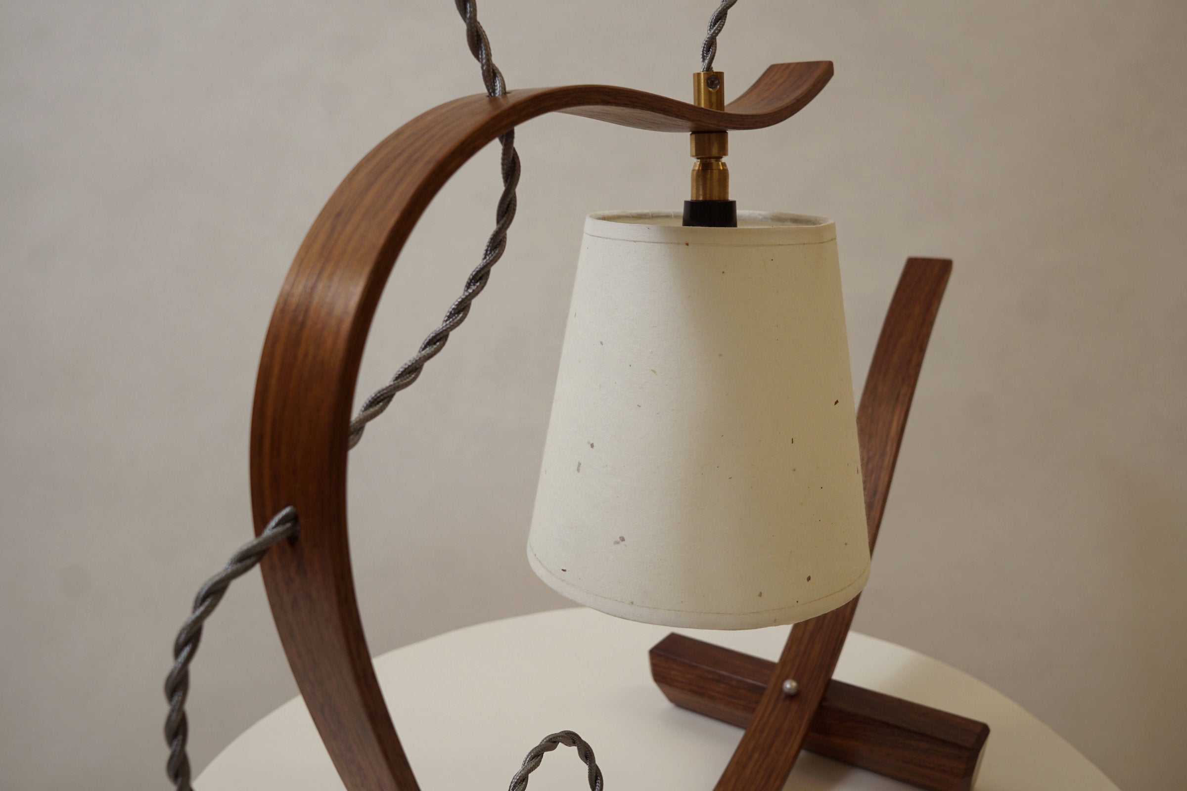 Bent Table Lamp in Walnut