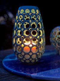 Pierced Ceramic Teardrop Vessel