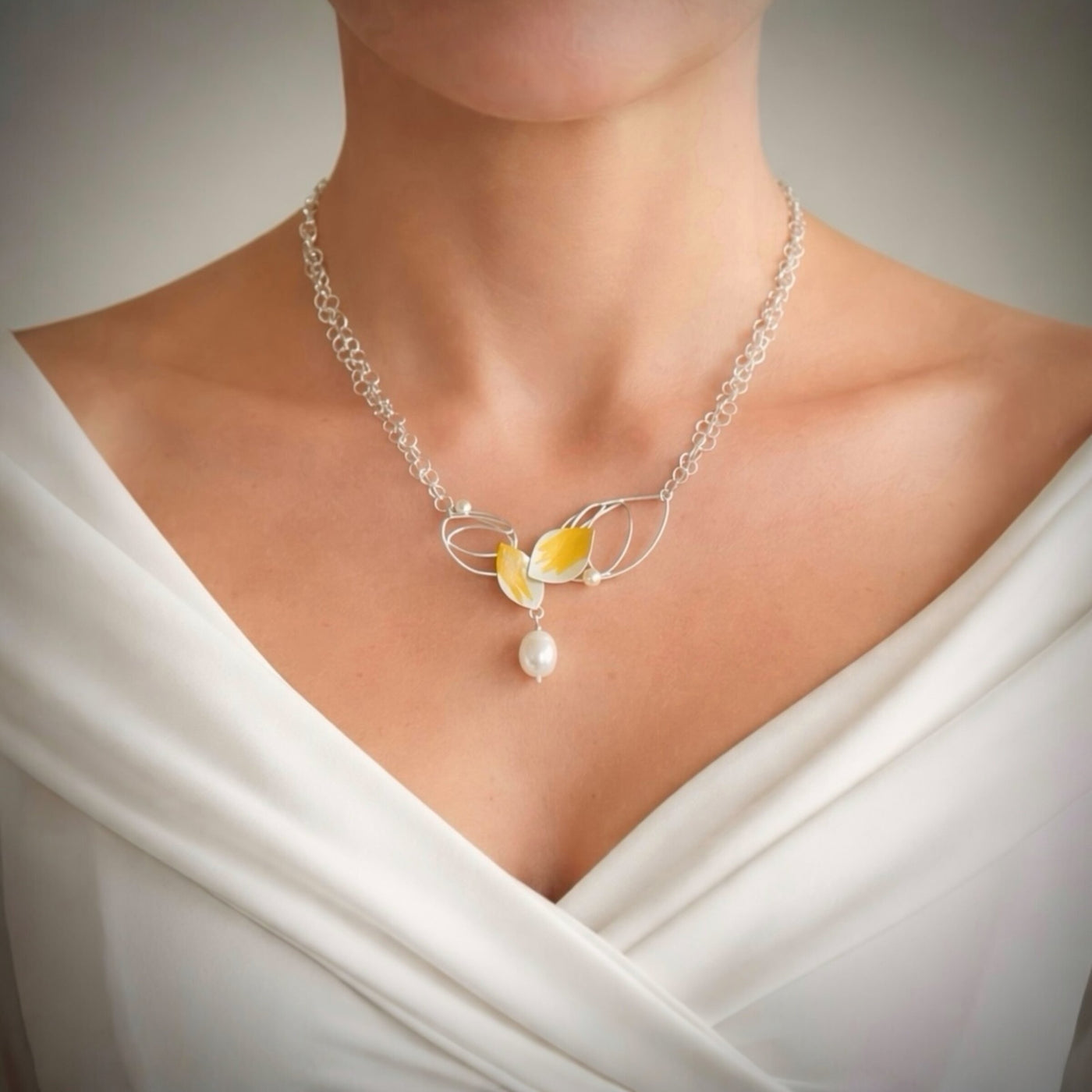 Soaring Petal Pearl Necklace