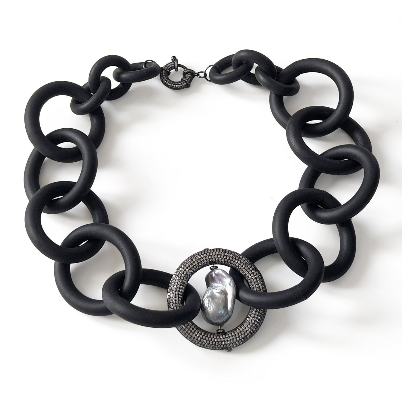 Black Ice Queen Rubber Necklace