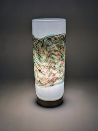 Alabaster Pillar Lamp in Green