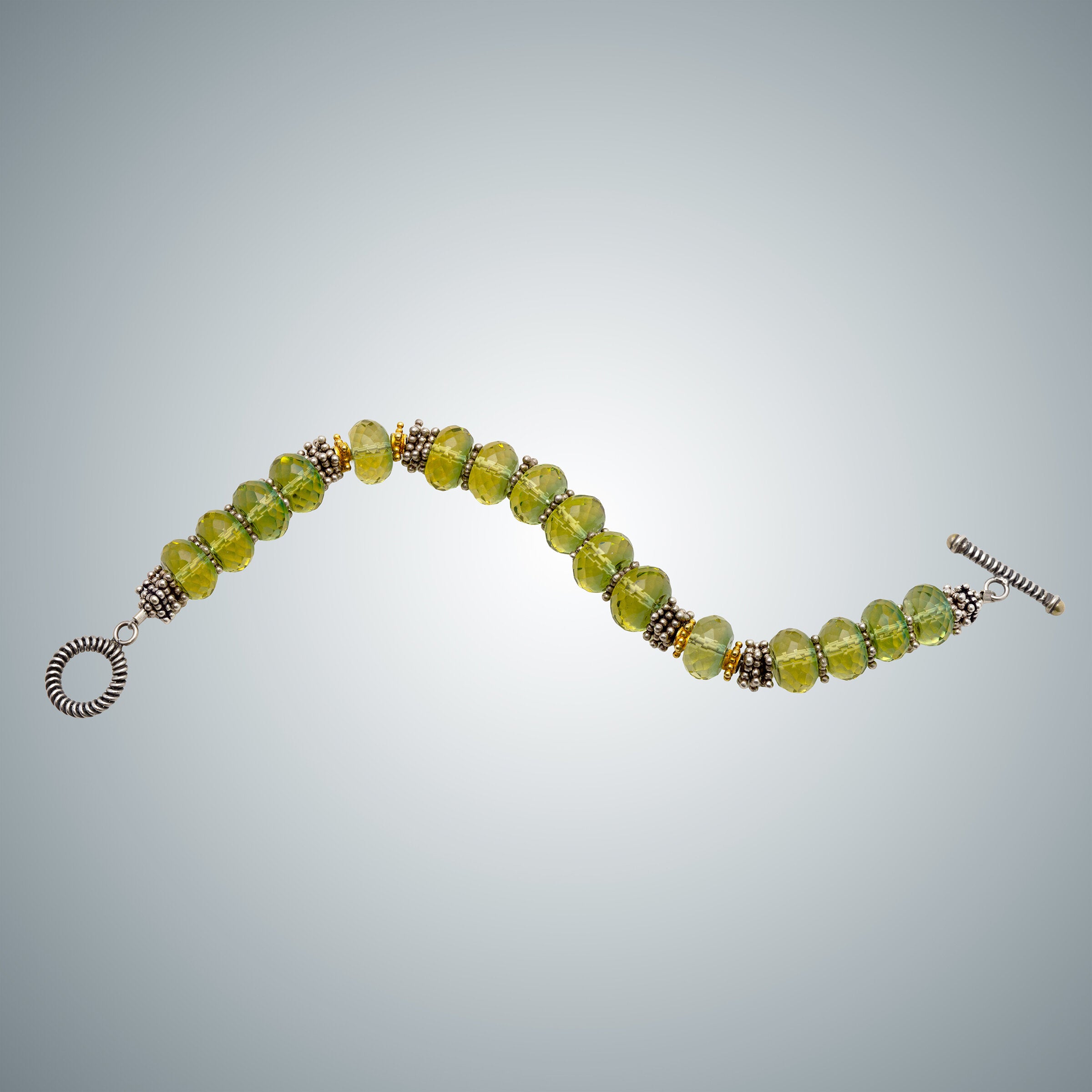 Citrine, Silver and Vermeil Bracelet