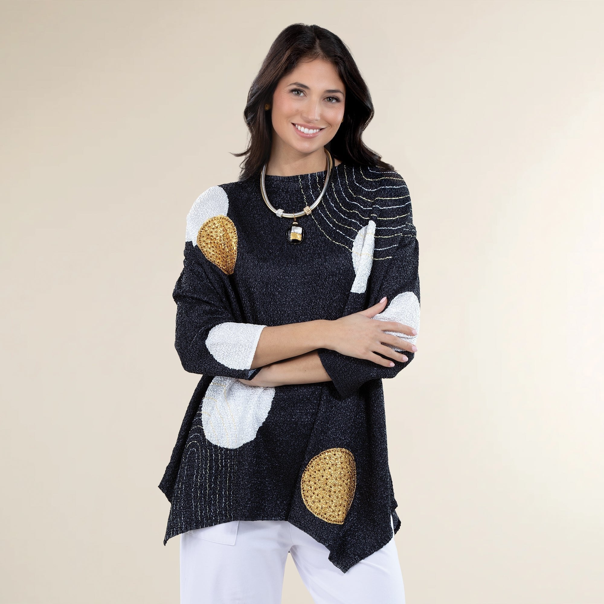 Rippling Circles Crinkle Tunic
