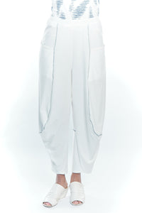 White with Blue Stripe